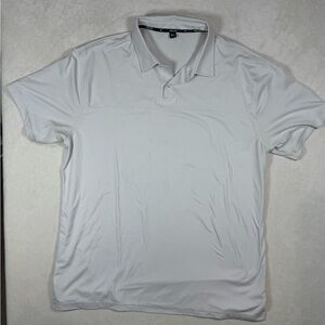 Public Rec XL White Gray Performance Athletic Polo Shirt for Men NOBULL